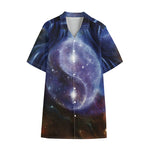 Woman Space Yin Yang Painting Print Cotton Hawaiian Shirt