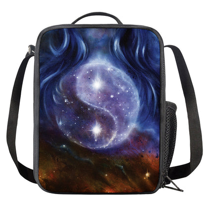 Woman Space Yin Yang Painting Print Crossbody Lunch Bag