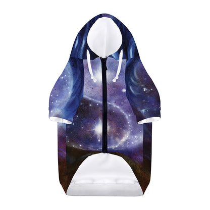 Woman Space Yin Yang Painting Print Dog Zip Up Hoodie