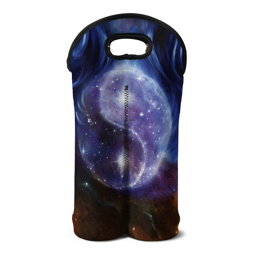 Woman Space Yin Yang Painting Print Double Neoprene Wine Tote