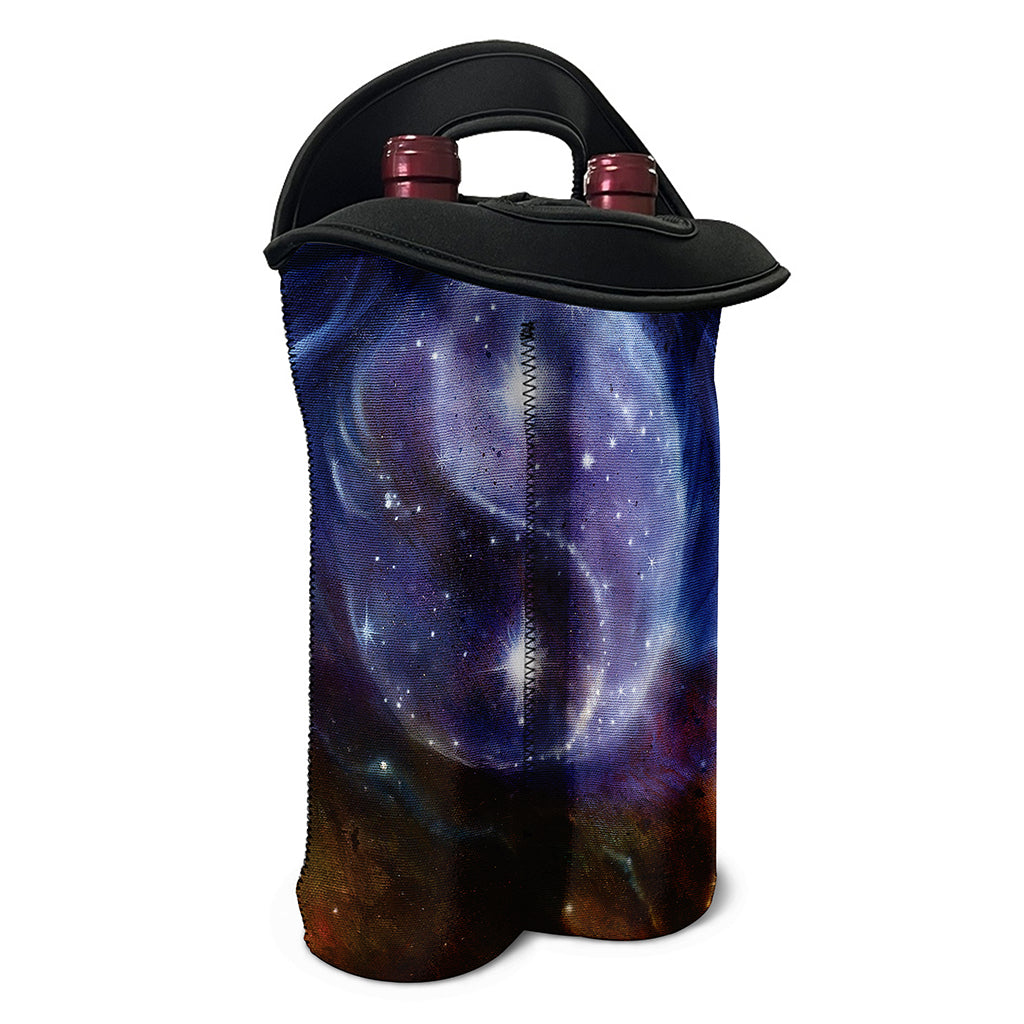 Woman Space Yin Yang Painting Print Double Neoprene Wine Tote