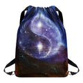 Woman Space Yin Yang Painting Print Drawstring Backpack