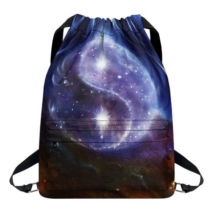 Woman Space Yin Yang Painting Print Drawstring Backpack
