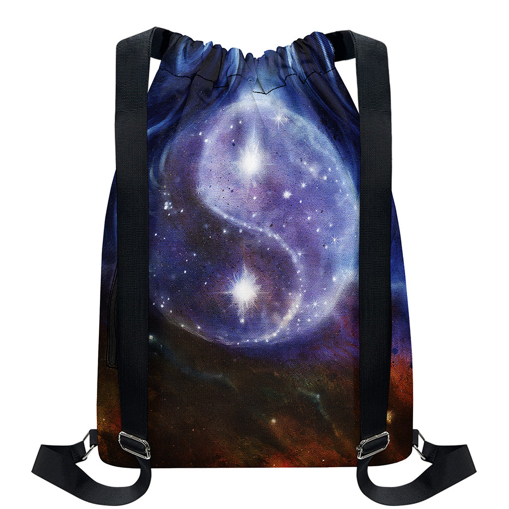 Woman Space Yin Yang Painting Print Drawstring Backpack