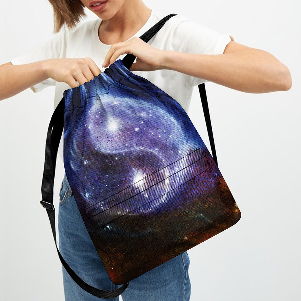 Woman Space Yin Yang Painting Print Drawstring Backpack
