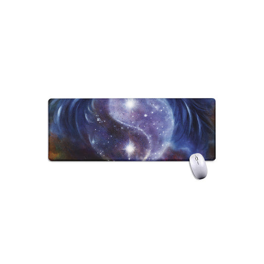 Woman Space Yin Yang Painting Print Extended Mouse Pad