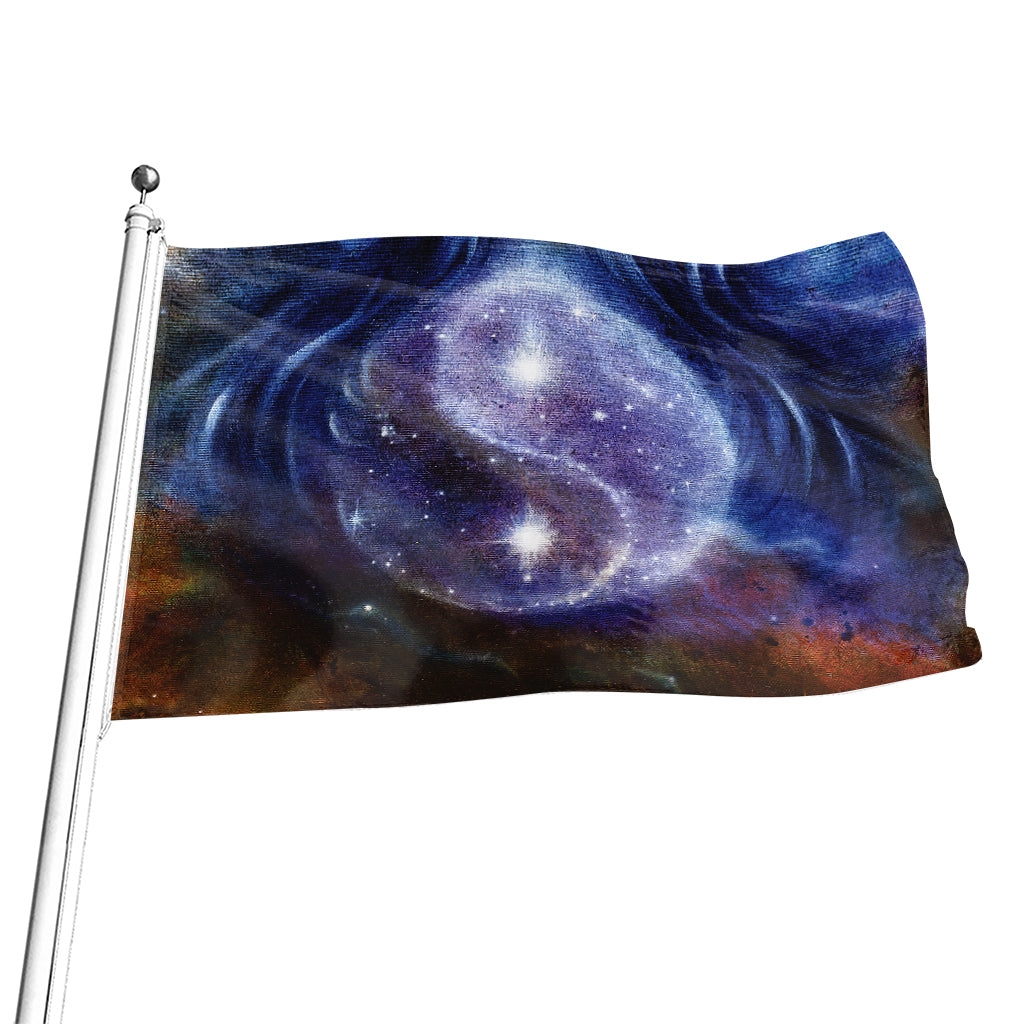 Woman Space Yin Yang Painting Print Flag