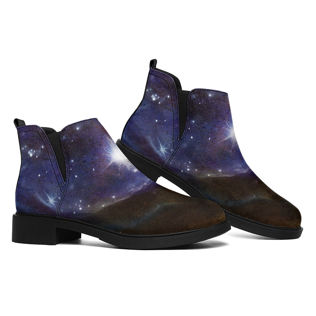 Woman Space Yin Yang Painting Print Flat Ankle Boots