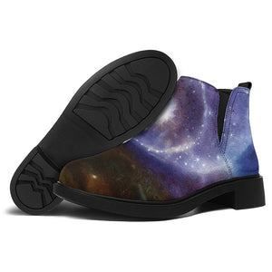 Woman Space Yin Yang Painting Print Flat Ankle Boots