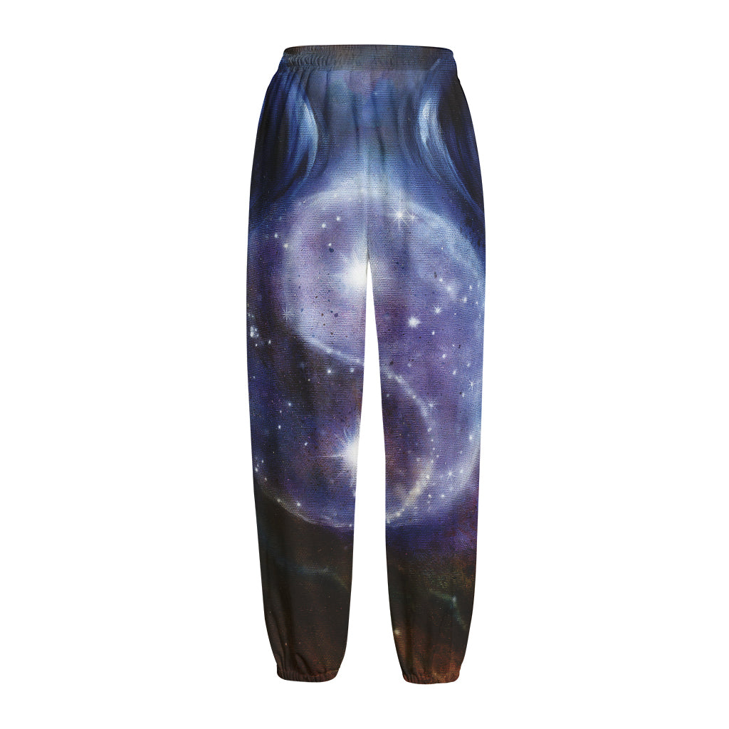 Woman Space Yin Yang Painting Print Fleece Lined Knit Pants