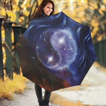 Woman Space Yin Yang Painting Print Foldable Umbrella