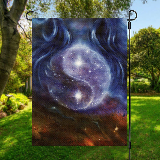 Woman Space Yin Yang Painting Print Garden Flag