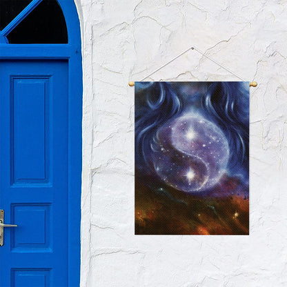 Woman Space Yin Yang Painting Print Garden Flag