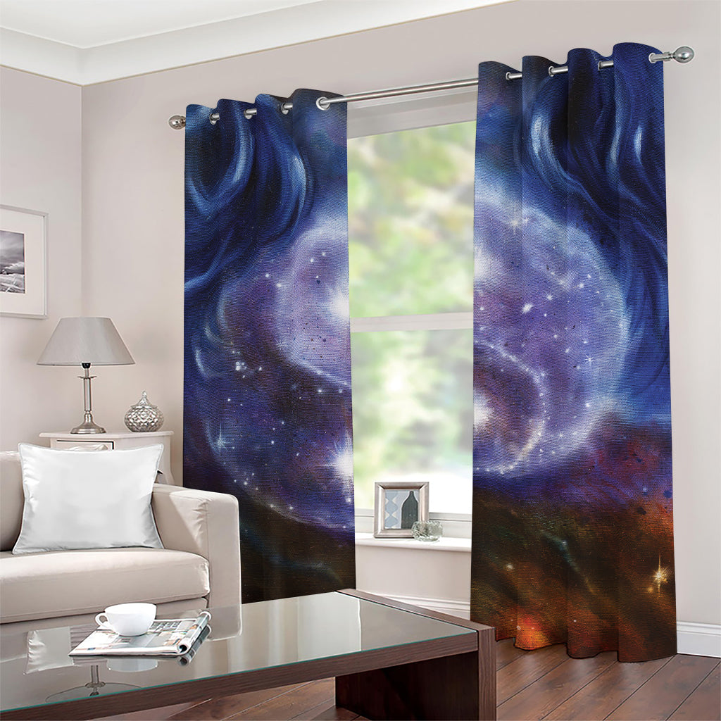 Woman Space Yin Yang Painting Print Grommet Curtains