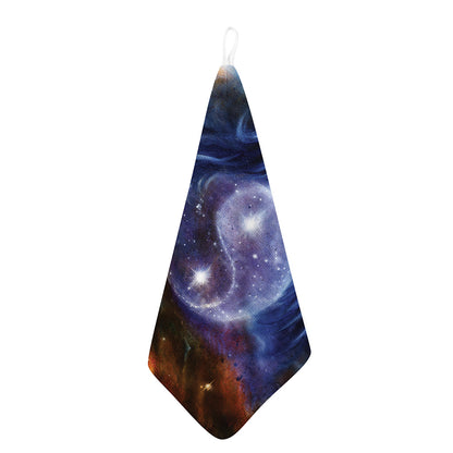 Woman Space Yin Yang Painting Print Hand Towel