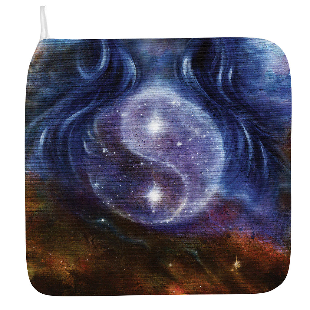 Woman Space Yin Yang Painting Print Hand Towel