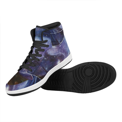 Woman Space Yin Yang Painting Print High Top Leather Sneakers