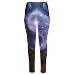 Woman Space Yin Yang Painting Print High-Waisted Pocket Leggings