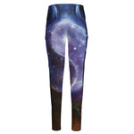 Woman Space Yin Yang Painting Print High-Waisted Pocket Leggings