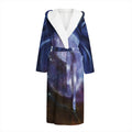 Woman Space Yin Yang Painting Print Hooded Bathrobe