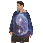 Woman Space Yin Yang Painting Print Hoodie Blanket