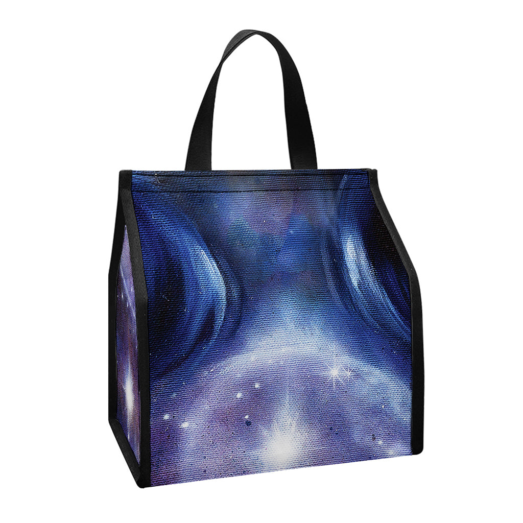 Woman Space Yin Yang Painting Print Insulated Lunch Tote