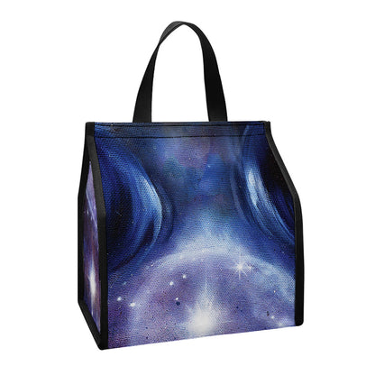 Woman Space Yin Yang Painting Print Insulated Lunch Tote