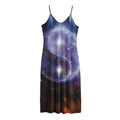 Woman Space Yin Yang Painting Print Jersey Midi Cami Dress