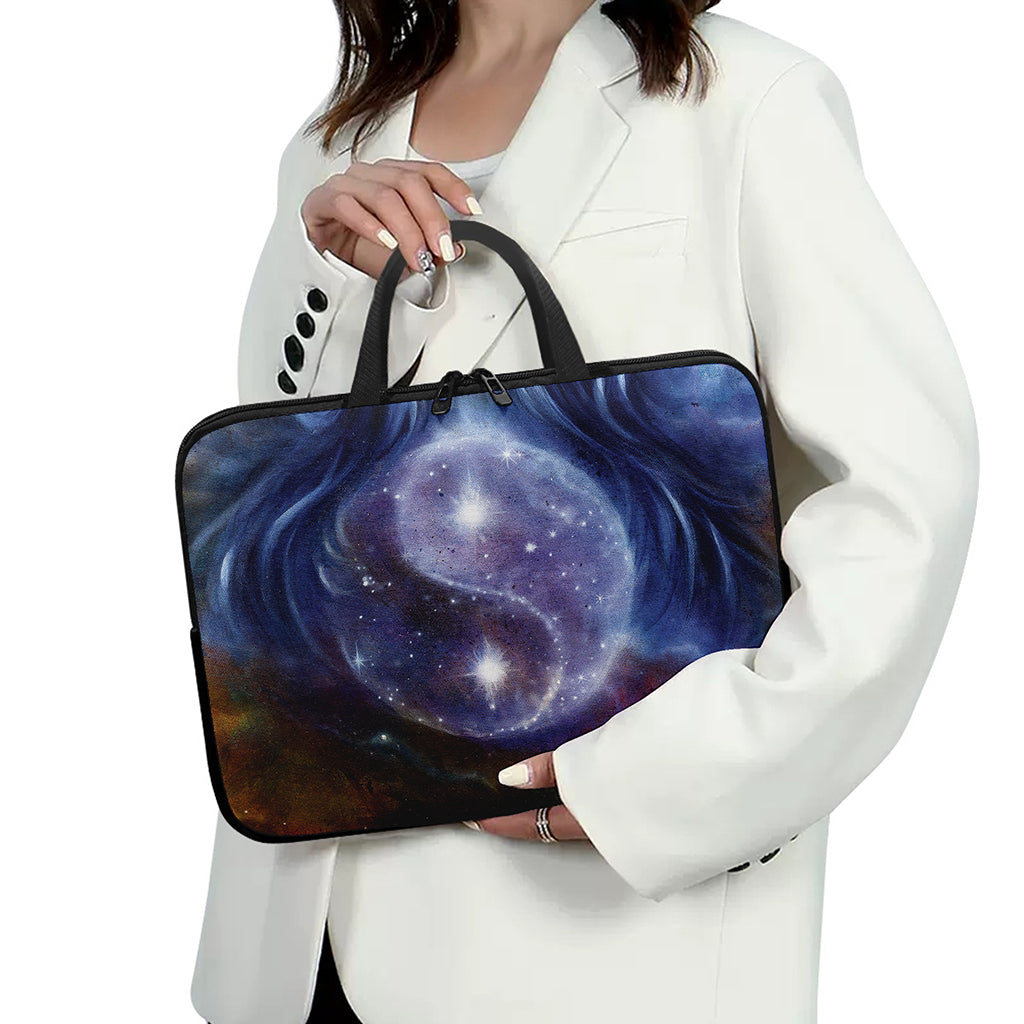 Woman Space Yin Yang Painting Print Laptop Sleeve With Handle
