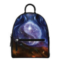 Woman Space Yin Yang Painting Print Leather Backpack