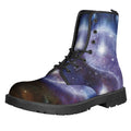 Woman Space Yin Yang Painting Print Lace-Up Boots