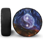 Woman Space Yin Yang Painting Print Leather Spare Tire Cover