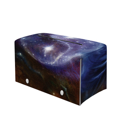 Woman Space Yin Yang Painting Print Leather Tissue Box Cover