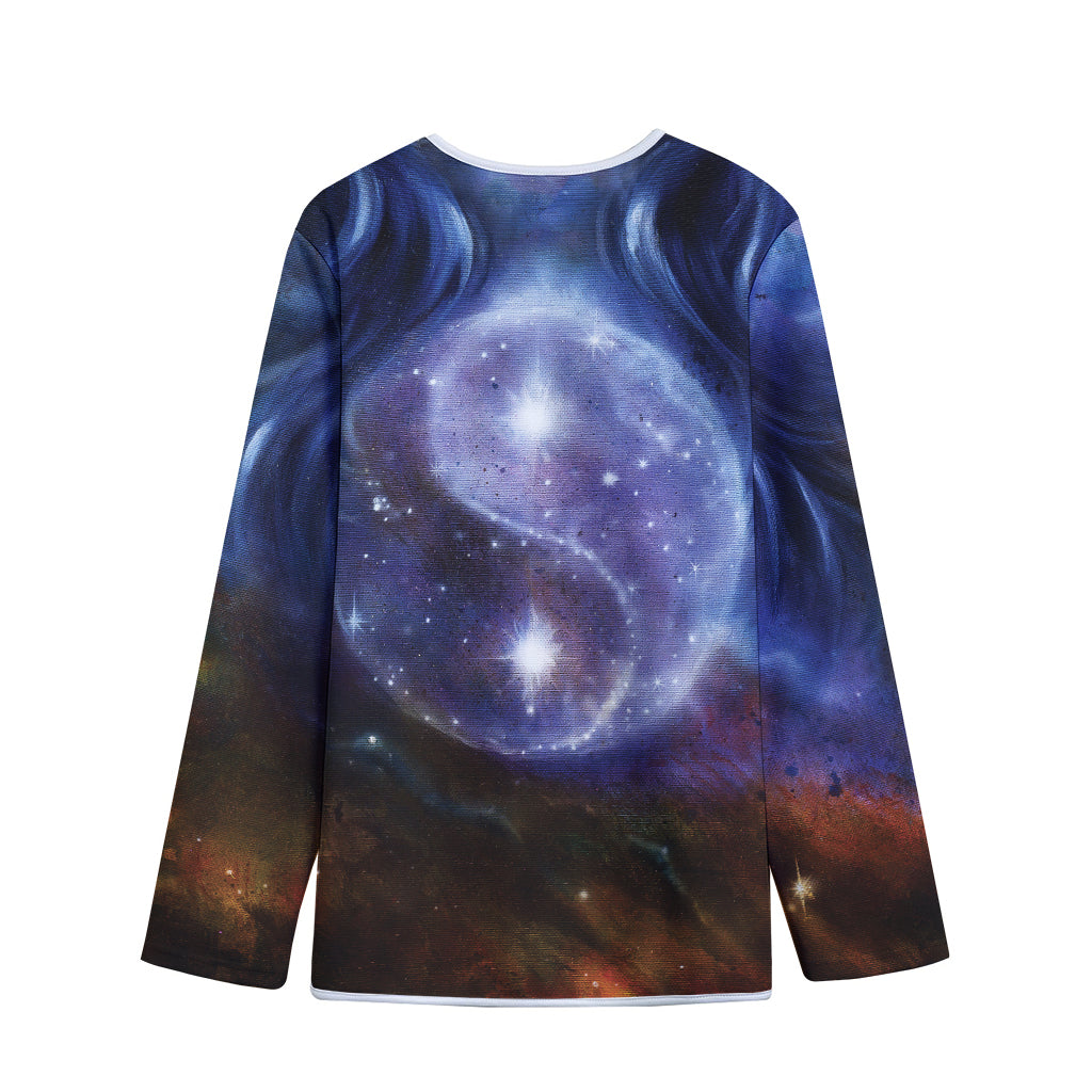Woman Space Yin Yang Painting Print Long Sleeve Short Coat