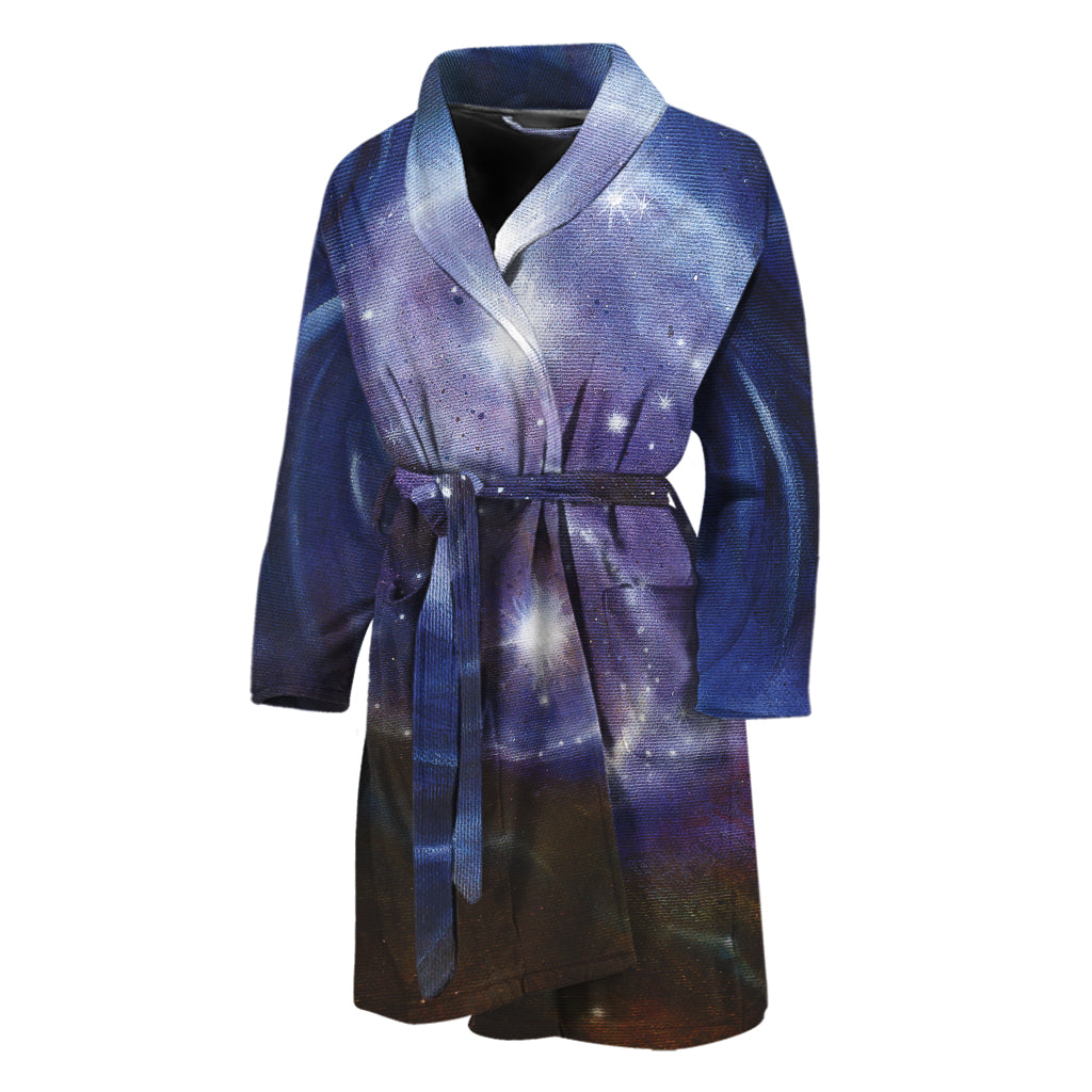 Woman Space Yin Yang Painting Print Men's Bathrobe