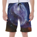 Woman Space Yin Yang Painting Print Men's Beach Shorts
