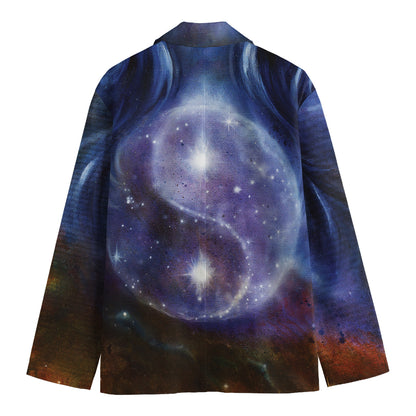 Woman Space Yin Yang Painting Print Men's Blazer