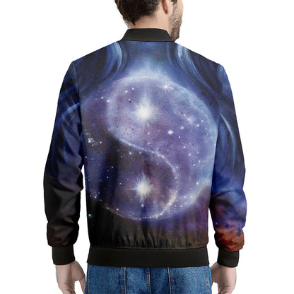 Woman Space Yin Yang Painting Print Men's Bomber Jacket