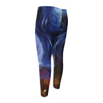 Woman Space Yin Yang Painting Print Men's Compression Pants