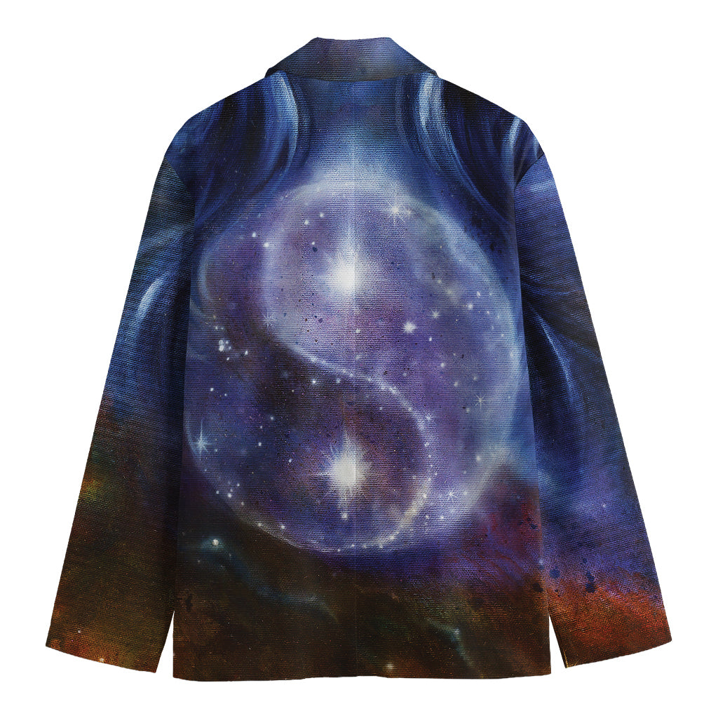 Woman Space Yin Yang Painting Print Men's Cotton Blazer