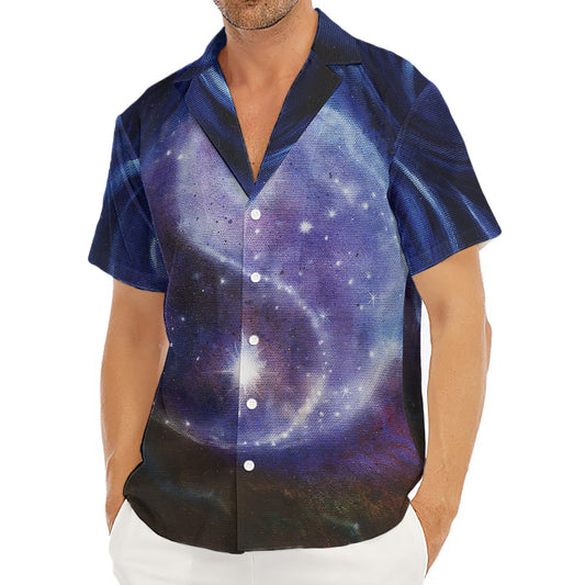 Woman Space Yin Yang Painting Print Men's Deep V-Neck Shirt