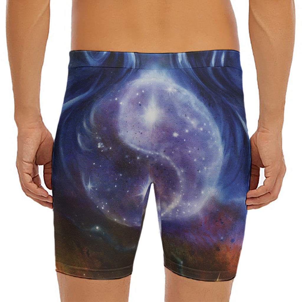 Woman Space Yin Yang Painting Print Men's Long Boxer Briefs