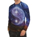 Woman Space Yin Yang Painting Print Men's Long Sleeve Rash Guard