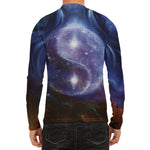 Woman Space Yin Yang Painting Print Men's Long Sleeve Rash Guard
