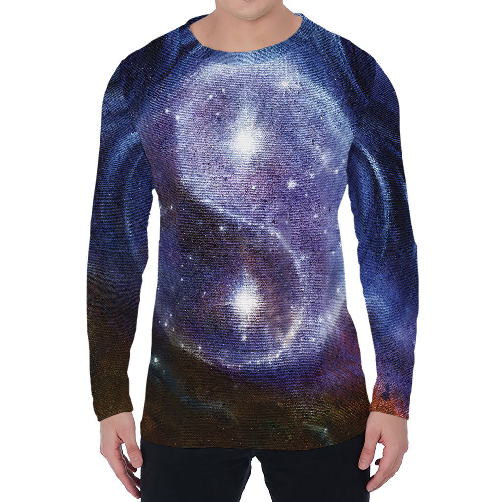 Woman Space Yin Yang Painting Print Men's Long Sleeve T-Shirt
