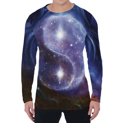 Woman Space Yin Yang Painting Print Men's Long Sleeve T-Shirt