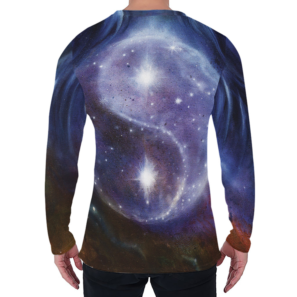 Woman Space Yin Yang Painting Print Men's Long Sleeve T-Shirt
