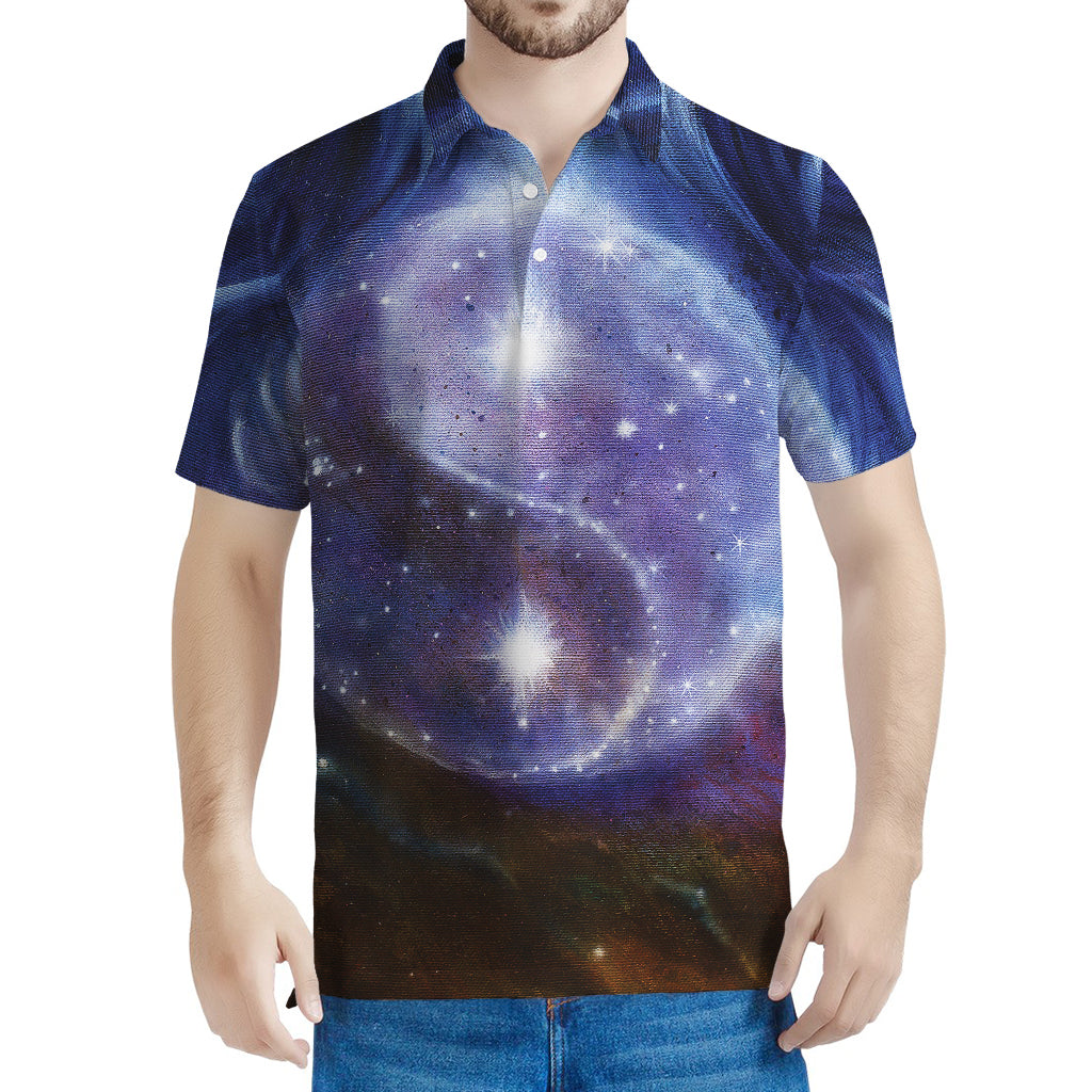 Woman Space Yin Yang Painting Print Men's Polo Shirt