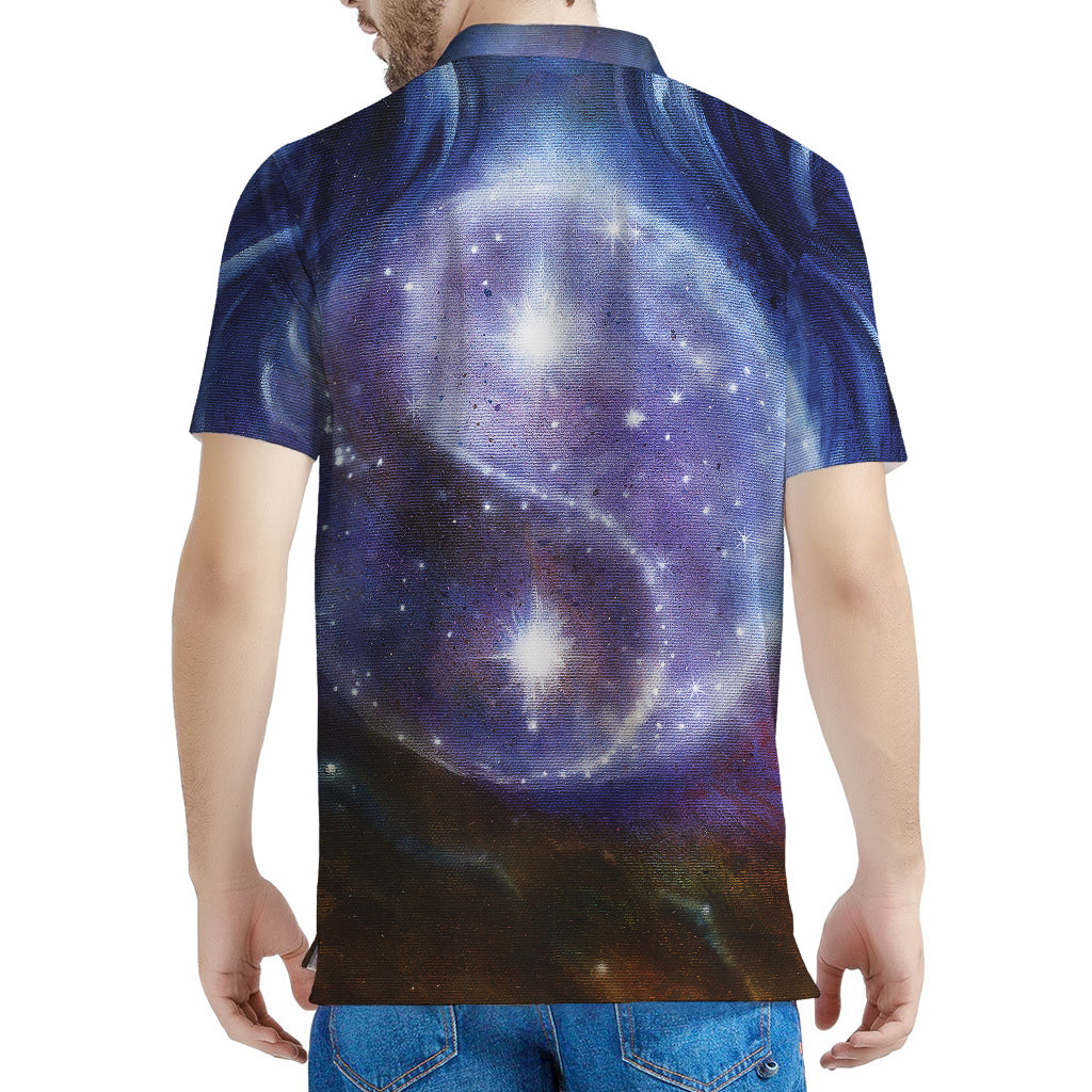 Woman Space Yin Yang Painting Print Men's Polo Shirt