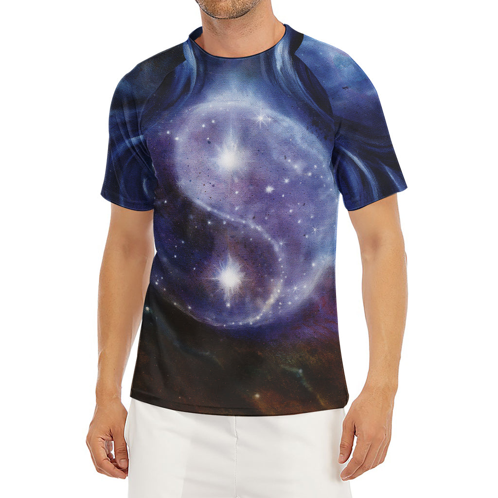Woman Space Yin Yang Painting Print Men's Short Sleeve Rash Guard